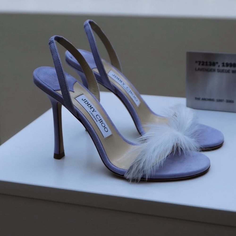 Brand New!!! Jimmy Choo
Archive 72138 feather-trimmed suede sandals